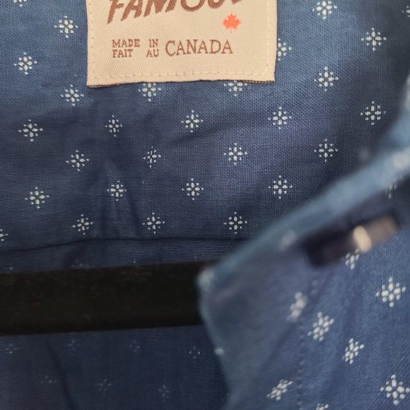 NWT Women's Naked & Famous Blue & White Button Up Shirt - Picture 4 of 5